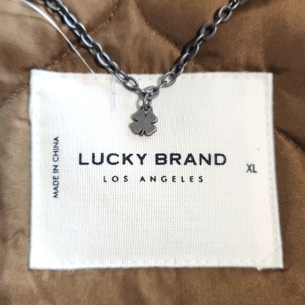 NWT! Lucky Brand Quilted Faux Fur Toffee Tobacco XL - Picture 5 of 15